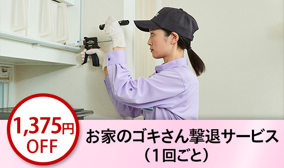 お家のゴキさん撃退サービス（1回ごと）＜ゴキブリ駆除スポットサービス＞1,375円（税込）OFF